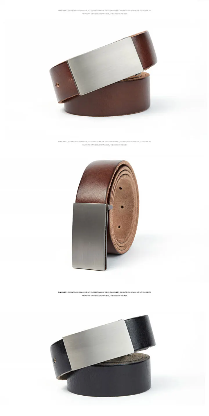 Maikun Genuine Leather Belt Men's Luxury Brand Handmade Vintage Pure Cowskin Casual Pin Buckle Youth Belts