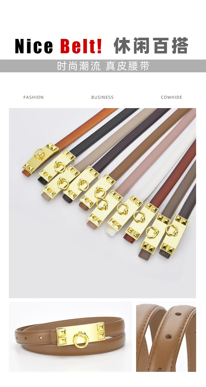 Summer Candy Colorful Cute Real Leather Waist Belt Women Jeans Strap Belt Purple Pink Blue Green Girls Cowskin Waistband Belts