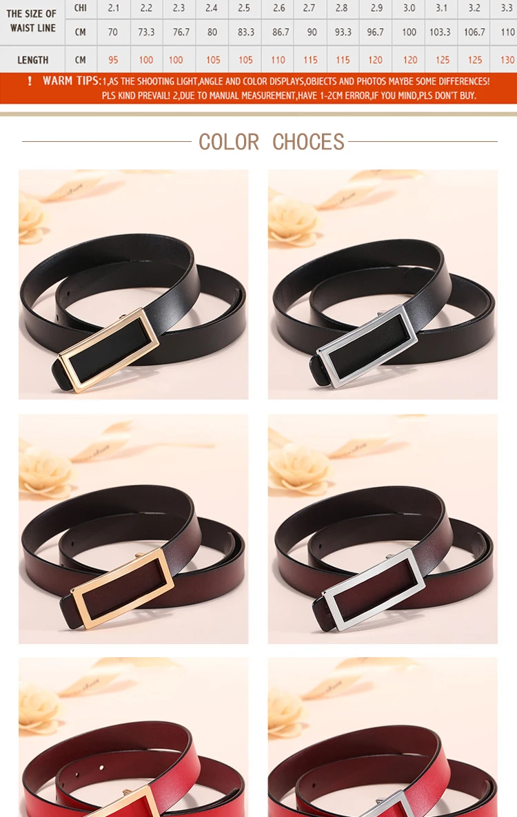 COOLERFIRE New Designer Gold Buckle Belt Waist Female Skinny Thin Genuine Leather Belts For Women Dress Belt LB016