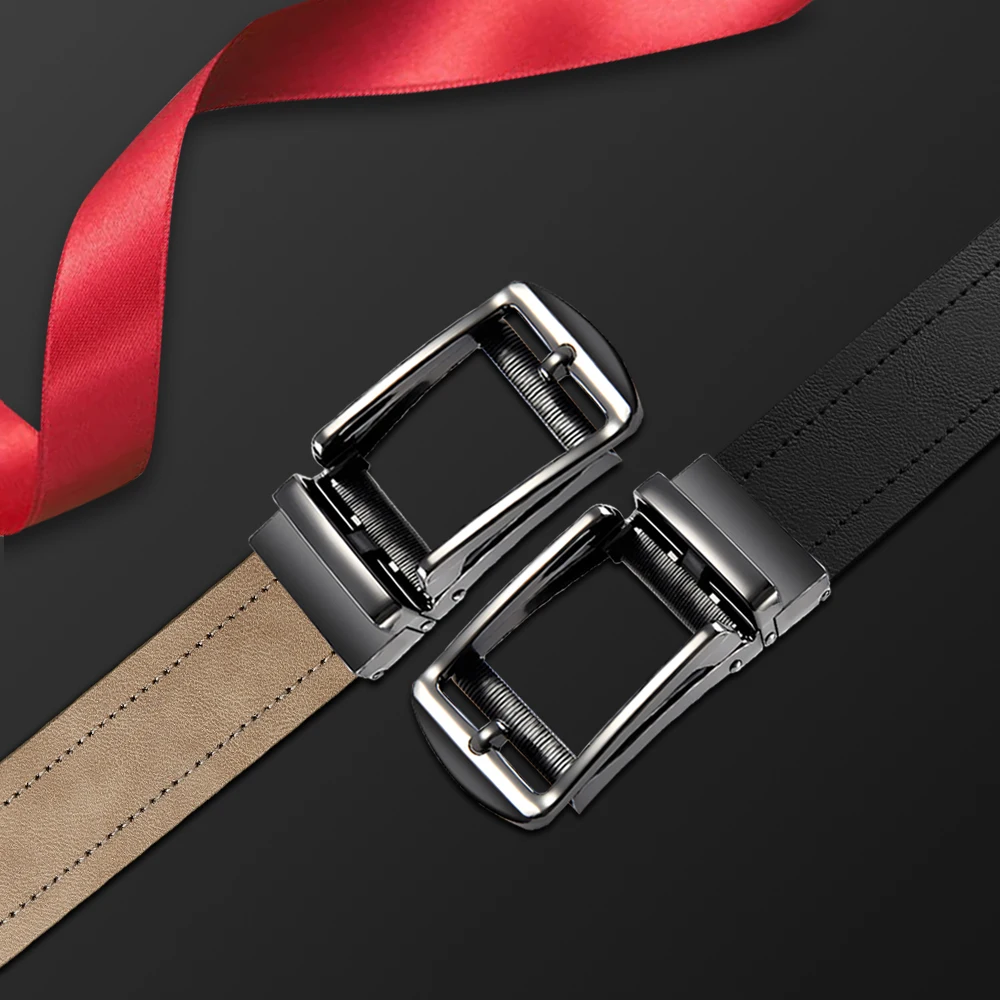 Men's Leather Belts Fashion Automatic Buckle PU Male Belts Luxury Business Designer Black Brown 115 125 135cm