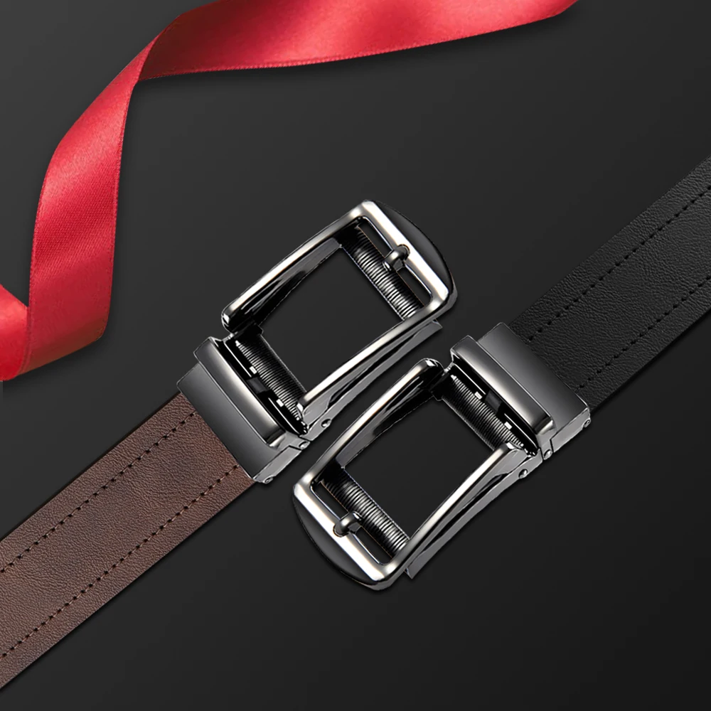 Men's Leather Belts Fashion Automatic Buckle PU Male Belts Luxury Business Designer Black Brown 115 125 135cm