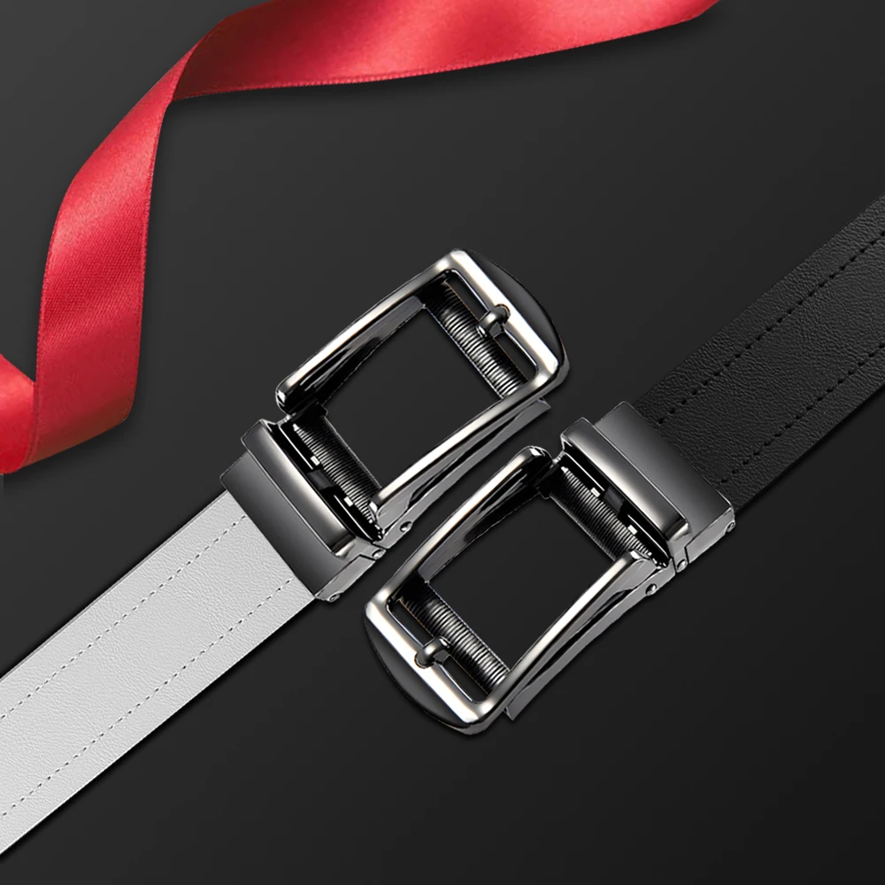 Men's Leather Belts Fashion Automatic Buckle PU Male Belts Luxury Business Designer Black Brown 115 125 135cm