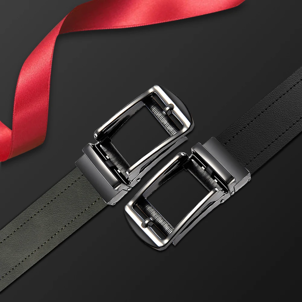 Men's Leather Belts Fashion Automatic Buckle PU Male Belts Luxury Business Designer Black Brown 115 125 135cm
