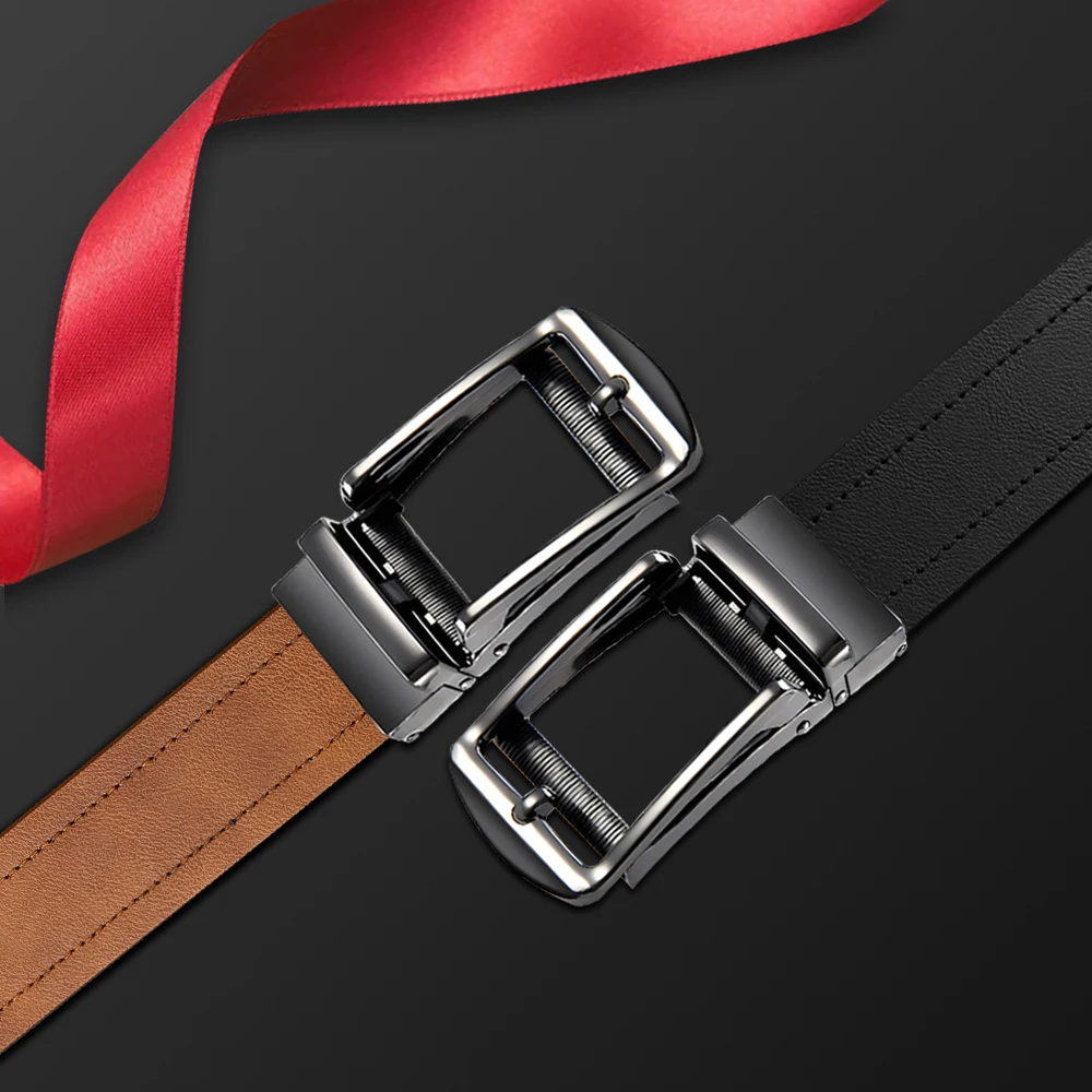Men's Leather Belts Fashion Automatic Buckle PU Male Belts Luxury Business Designer Black Brown 115 125 135cm