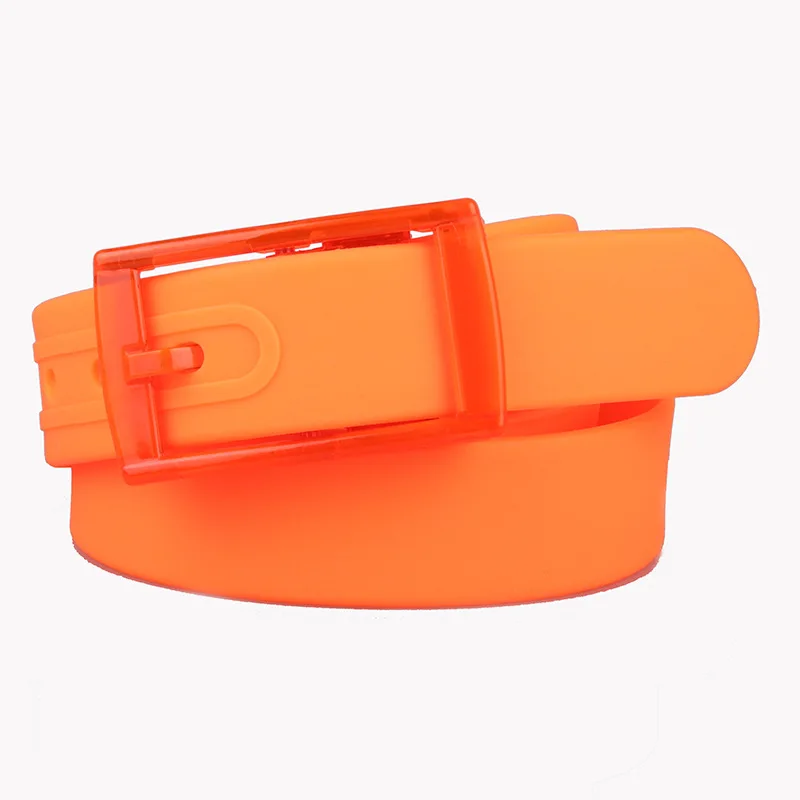 3.5x116cm No Metal Plastic Buckle Belt for Women Candy Color Unisex Silicone Belts Male/Female Jeans Leather Strap Accessories