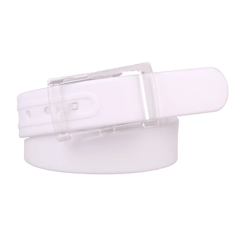 3.5x116cm No Metal Plastic Buckle Belt for Women Candy Color Unisex Silicone Belts Male/Female Jeans Leather Strap Accessories