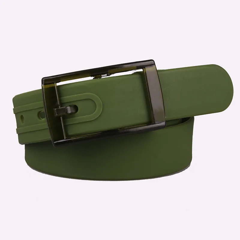 3.5x116cm No Metal Plastic Buckle Belt for Women Candy Color Unisex Silicone Belts Male/Female Jeans Leather Strap Accessories