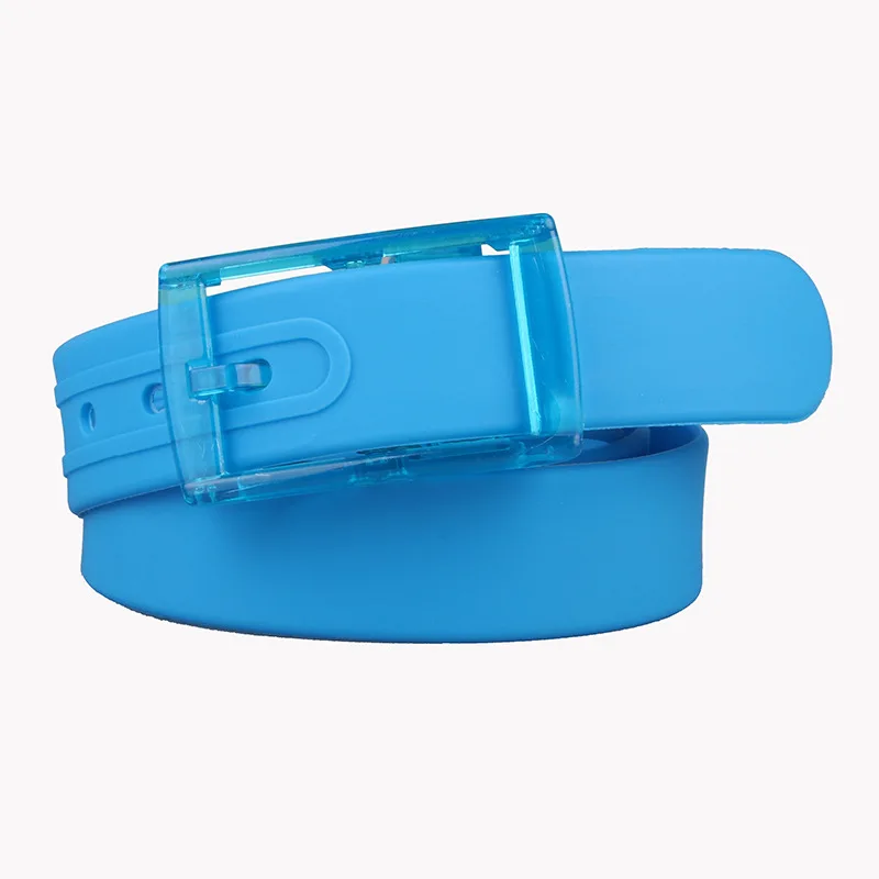 3.5x116cm No Metal Plastic Buckle Belt for Women Candy Color Unisex Silicone Belts Male/Female Jeans Leather Strap Accessories