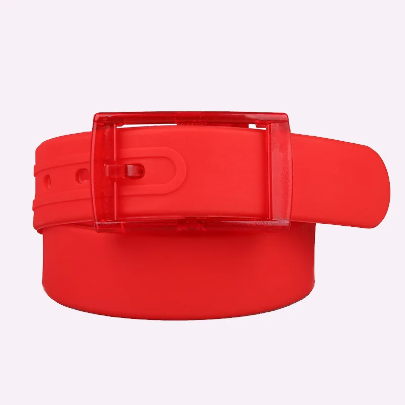 3.5x116cm No Metal Plastic Buckle Belt for Women Candy Color Unisex Silicone Belts Male/Female Jeans Leather Strap Accessories