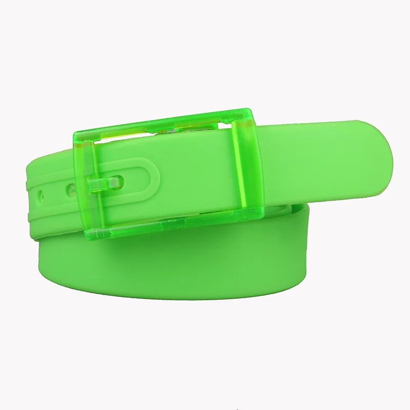 3.5x116cm No Metal Plastic Buckle Belt for Women Candy Color Unisex Silicone Belts Male/Female Jeans Leather Strap Accessories