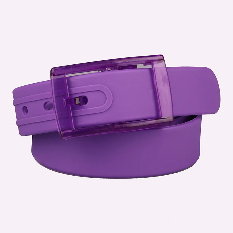 3.5x116cm No Metal Plastic Buckle Belt for Women Candy Color Unisex Silicone Belts Male/Female Jeans Leather Strap Accessories