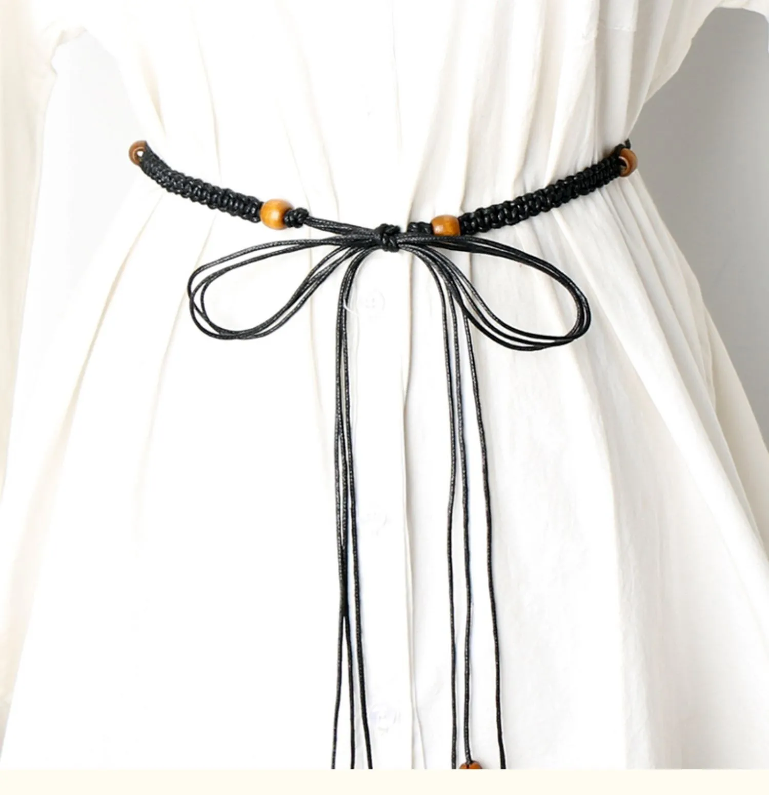 New Female Waistband Belts Thin Belt Simple Decoration Tie with Dress Long Waist Rope Knotted Vintage Dresses String Waist Chain