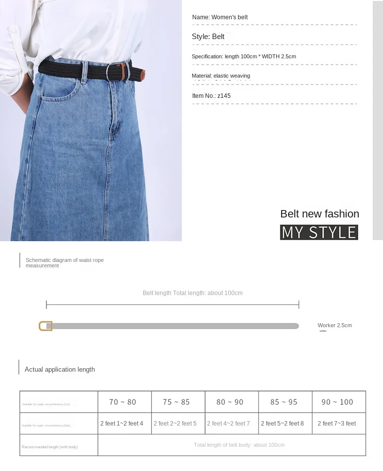 Black Blue Beige Unisex Women Casual Knitted Pin Buckle Thin Belt Woven Canvas Elastic Expandable Braided Stretch Belts for Men