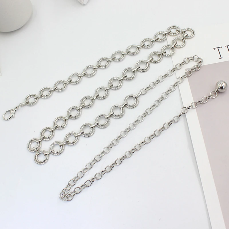 Metal Balls Pendants Waist Chain Women Long Thin Belt Gold Sliver Adjustable Female Tassel Belts Elegant Ladies Dress Waistband