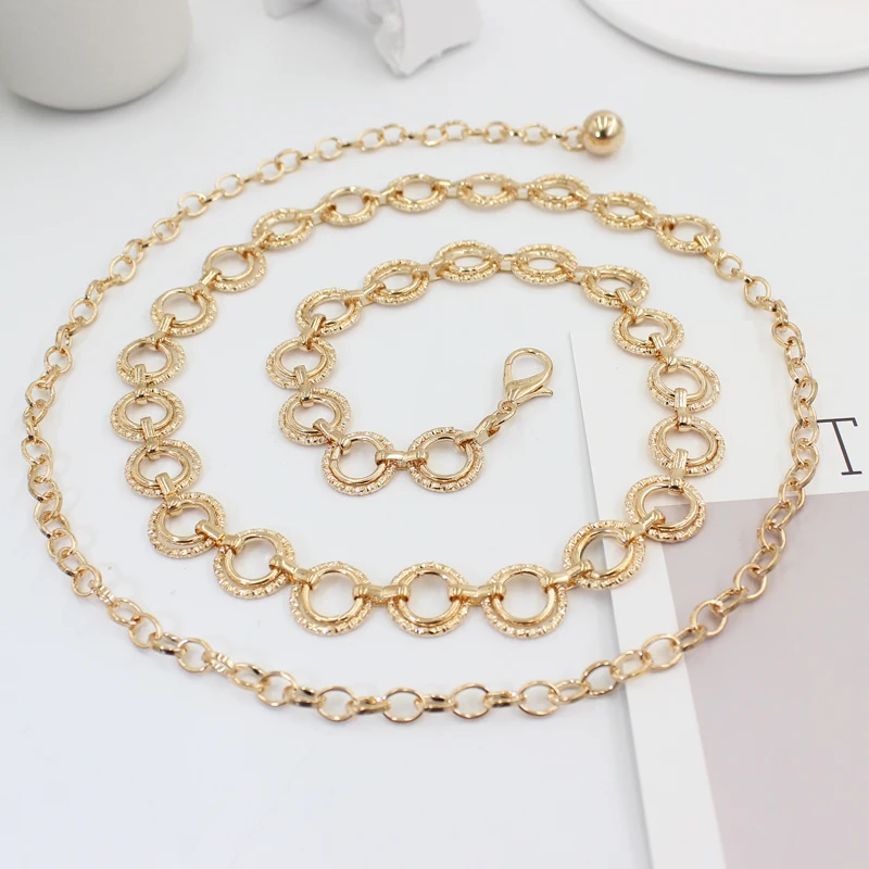 Metal Balls Pendants Waist Chain Women Long Thin Belt Gold Sliver Adjustable Female Tassel Belts Elegant Ladies Dress Waistband