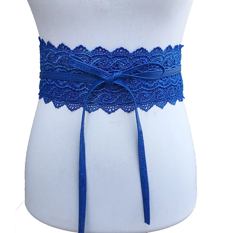 Women Bow Lace Belt Corset Wide Belts Wedding Dress Skirt Decorative Belt