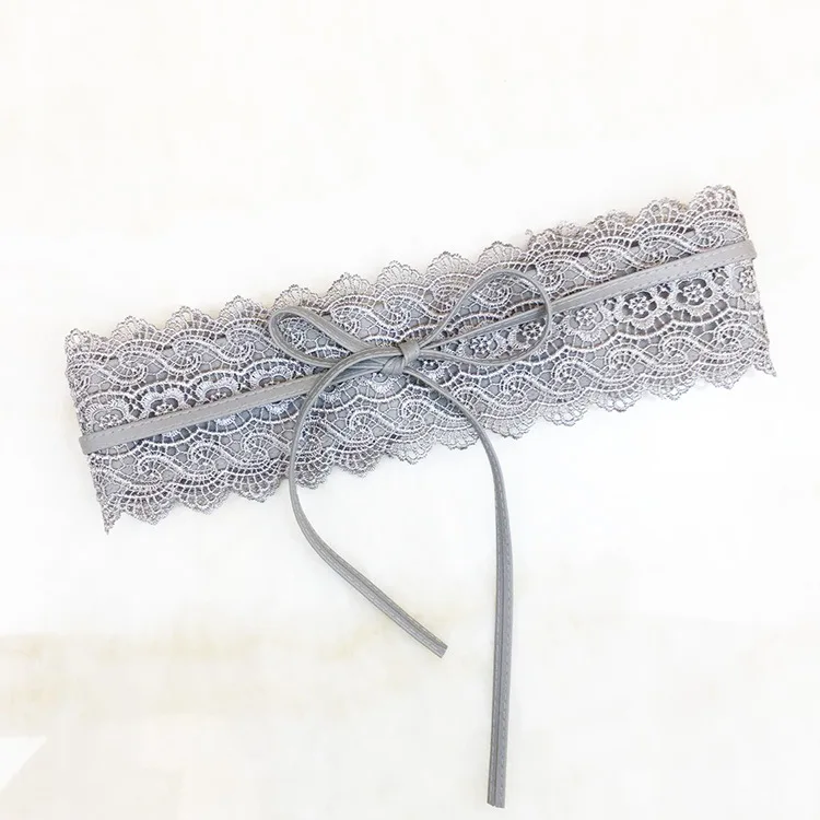Women Bow Lace Belt Corset Wide Belts Wedding Dress Skirt Decorative Belt