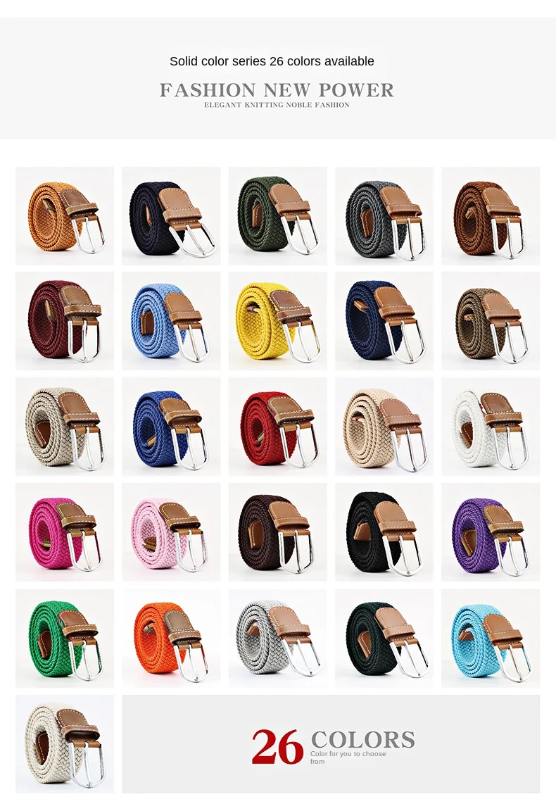 New Unisex Men's Belt Casual Woven Elastic Belt Outdoor Sports Canvas Belt Climbing Work Belt Jeans Suit Pants Belts for Women