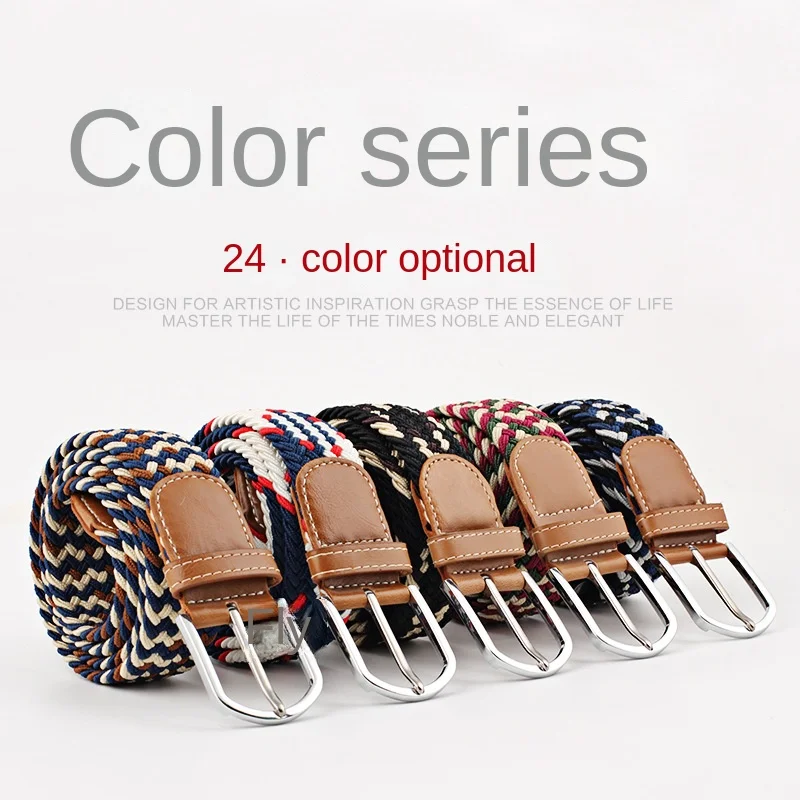 New Unisex Men's Belt Casual Woven Elastic Belt Outdoor Sports Canvas Belt Climbing Work Belt Jeans Suit Pants Belts for Women