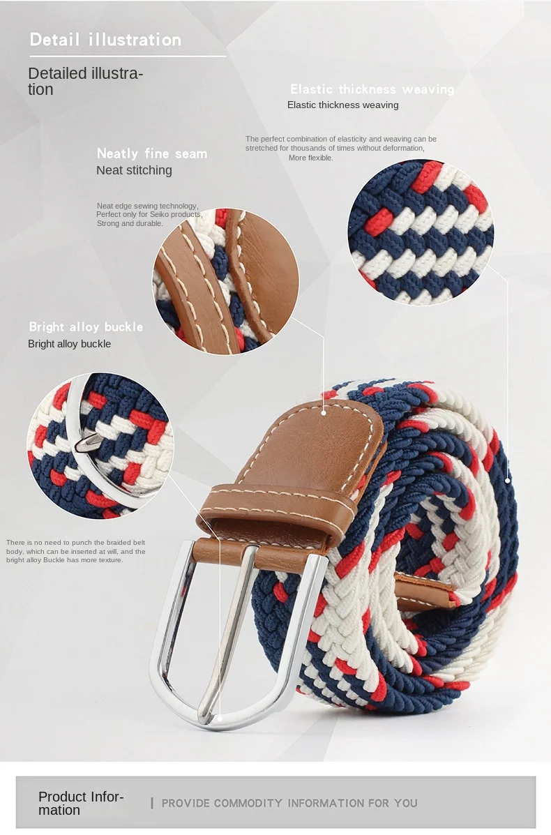New Unisex Men's Belt Casual Woven Elastic Belt Outdoor Sports Canvas Belt Climbing Work Belt Jeans Suit Pants Belts for Women