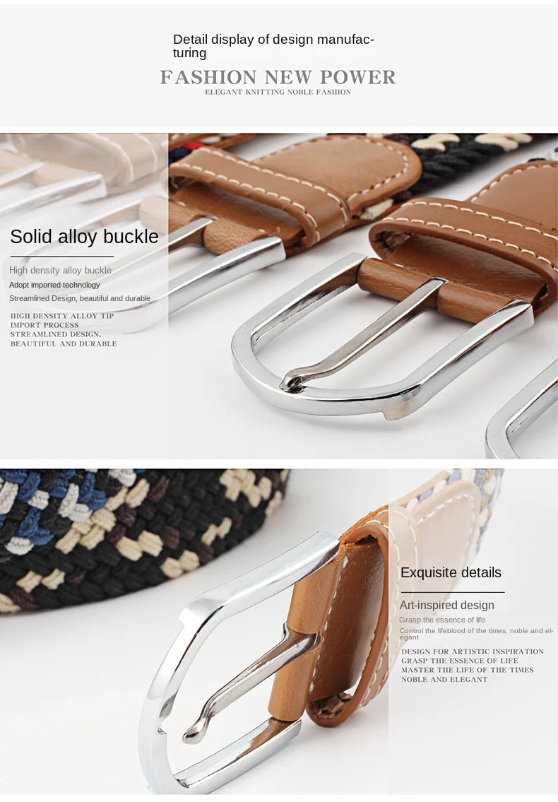New Unisex Men's Belt Casual Woven Elastic Belt Outdoor Sports Canvas Belt Climbing Work Belt Jeans Suit Pants Belts for Women