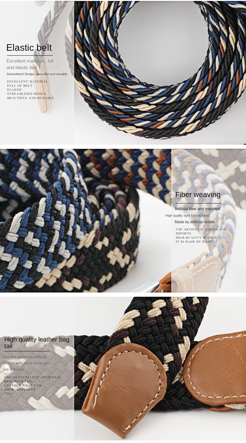 New Unisex Men's Belt Casual Woven Elastic Belt Outdoor Sports Canvas Belt Climbing Work Belt Jeans Suit Pants Belts for Women