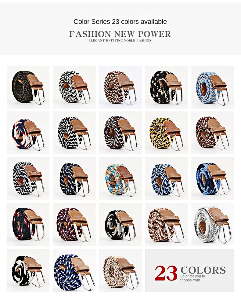 New Unisex Men's Belt Casual Woven Elastic Belt Outdoor Sports Canvas Belt Climbing Work Belt Jeans Suit Pants Belts for Women