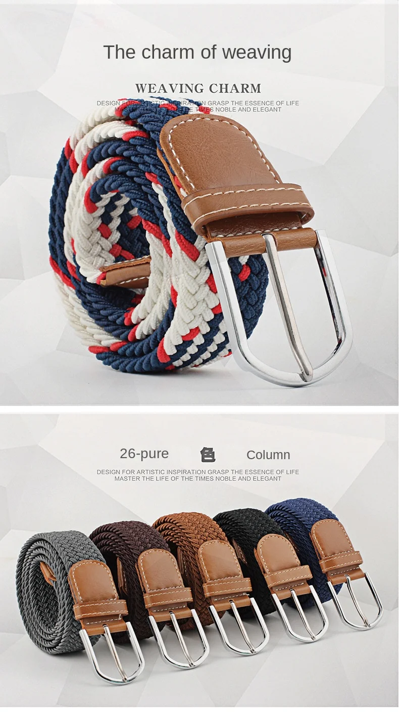 New Unisex Men's Belt Casual Woven Elastic Belt Outdoor Sports Canvas Belt Climbing Work Belt Jeans Suit Pants Belts for Women