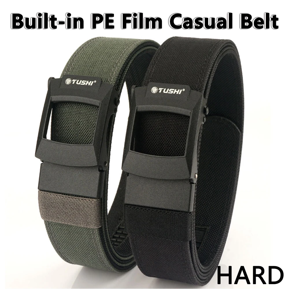 TUSHI New Hard Tactical Belt Metal Buckle Adjustable Military Belt Rigid Heavy Duty Sturdy Ratchet Nylon Belt IPSC Accessories