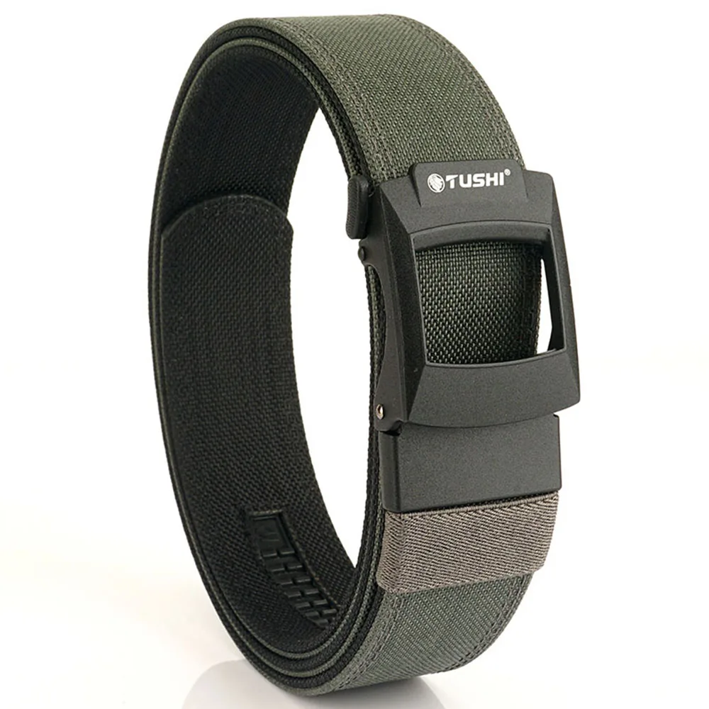 TUSHI New Hard Tactical Belt Metal Buckle Adjustable Military Belt Rigid Heavy Duty Sturdy Ratchet Nylon Belt IPSC Accessories