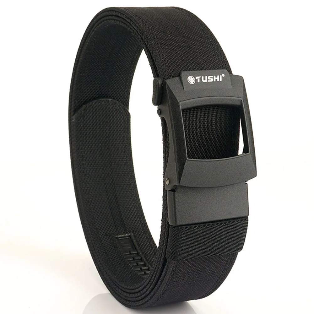 TUSHI New Hard Tactical Belt Metal Buckle Adjustable Military Belt Rigid Heavy Duty Sturdy Ratchet Nylon Belt IPSC Accessories
