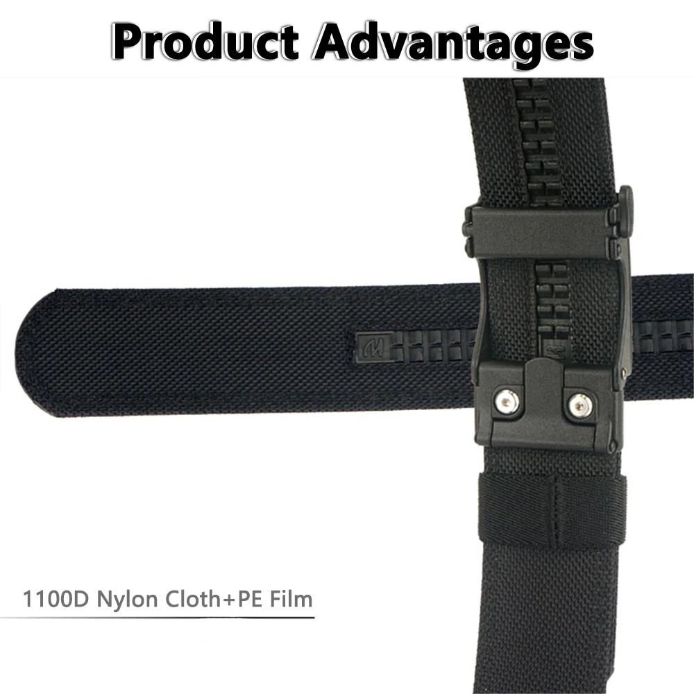 TUSHI New Hard Tactical Belt Metal Buckle Adjustable Military Belt Rigid Heavy Duty Sturdy Ratchet Nylon Belt IPSC Accessories