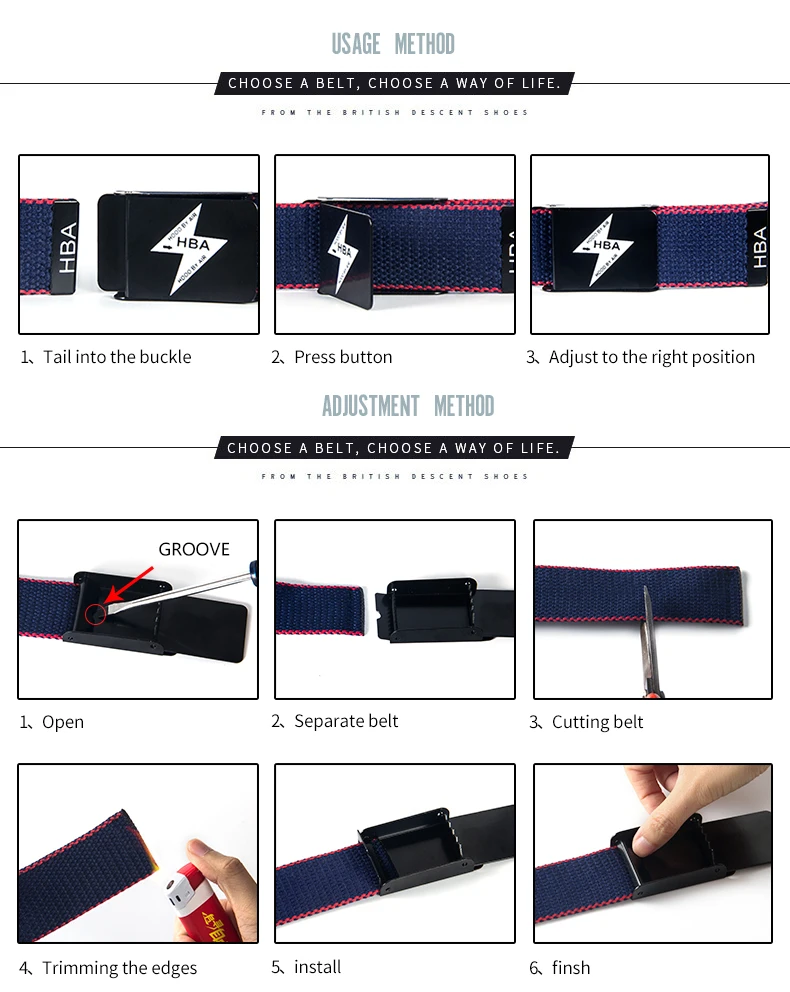 3.8cm Unisex Fashionable Adjustable Casual Polyester Canvas Belt 43 Inch Denim Waist Belt