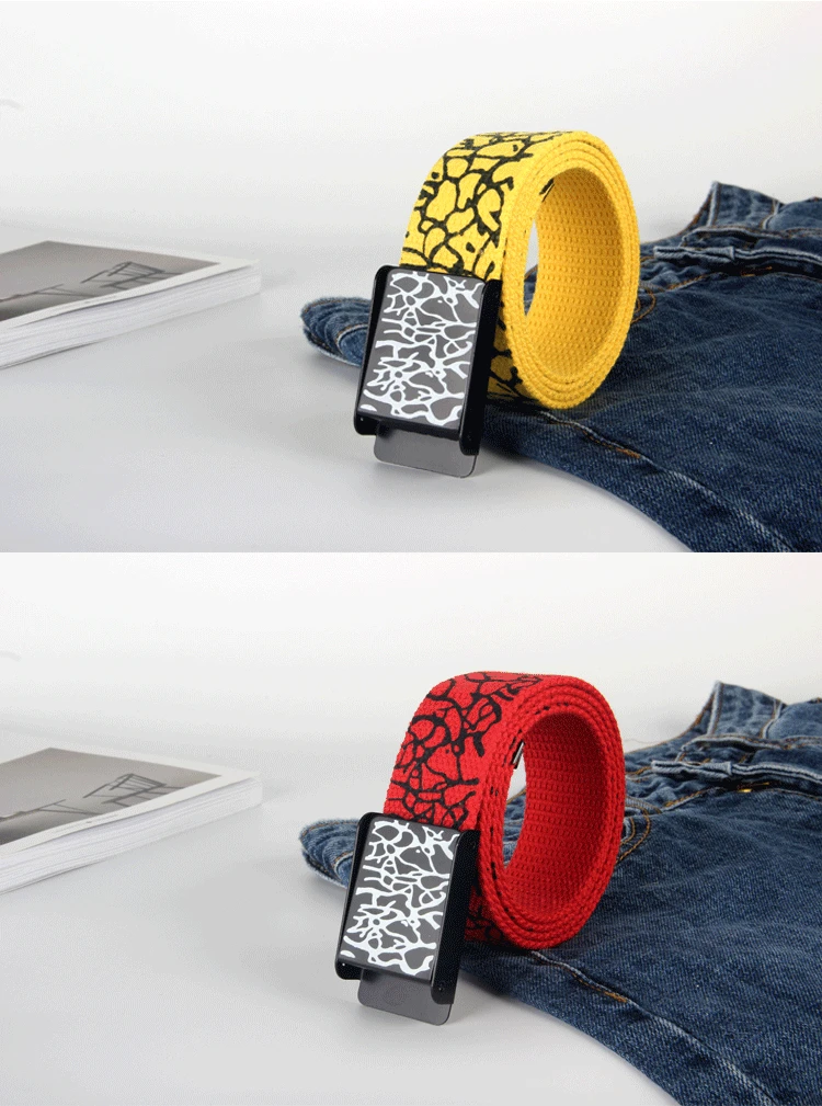 3.8cm Unisex Fashionable Adjustable Casual Polyester Canvas Belt 43 Inch Denim Waist Belt