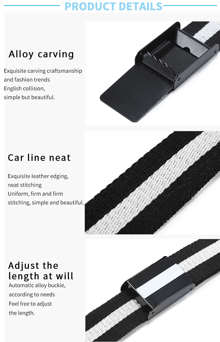 3.8cm Unisex Fashionable Adjustable Casual Polyester Canvas Belt 43 Inch Denim Waist Belt