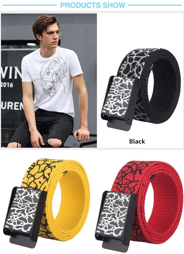 3.8cm Unisex Fashionable Adjustable Casual Polyester Canvas Belt 43 Inch Denim Waist Belt