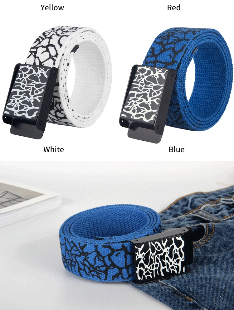 3.8cm Unisex Fashionable Adjustable Casual Polyester Canvas Belt 43 Inch Denim Waist Belt