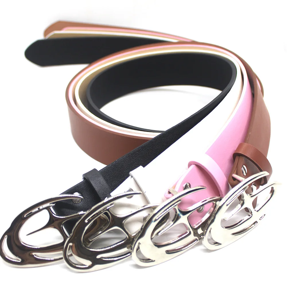 Punk Moon Star Buckle Belt Design Cross Metal Vintage Gothic Men Women Y2k Belt Pu Leather Waistband Jeans Pants Decorative Belt