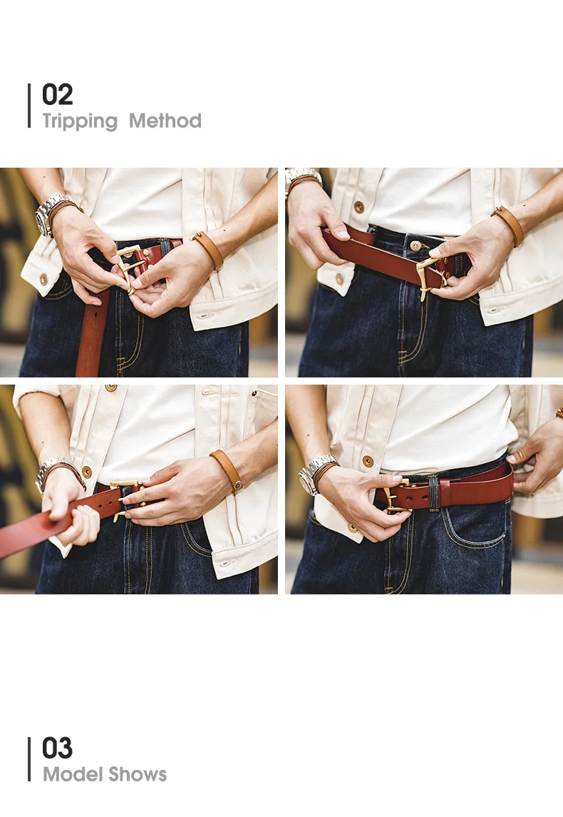 Maden men's cow leather belt men's fashion new classic retro pin buckle belt high quality fireman quick release belt men