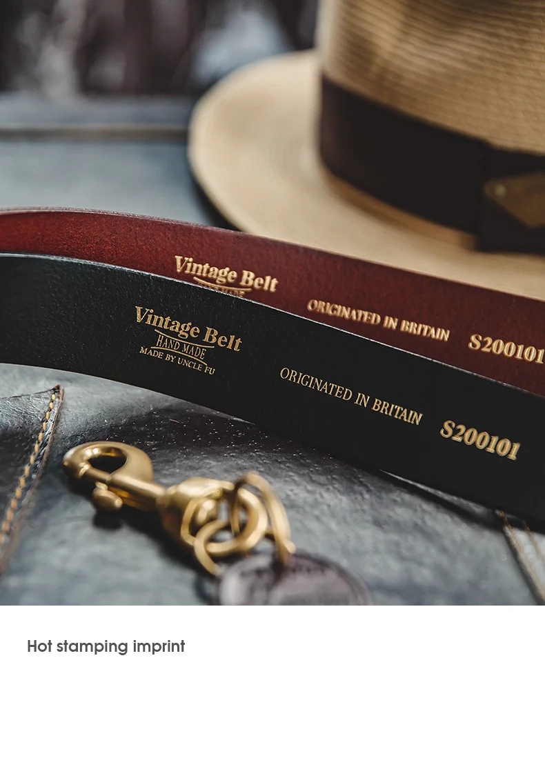 Maden men's cow leather belt men's fashion new classic retro pin buckle belt high quality fireman quick release belt men