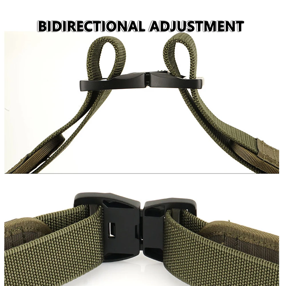 TUSHI New Tactical MOLLE Combat Military Belt Equipped With Inner Belt and Inner Non-Slip Pad 2-in-1 Quick-Release System Belt