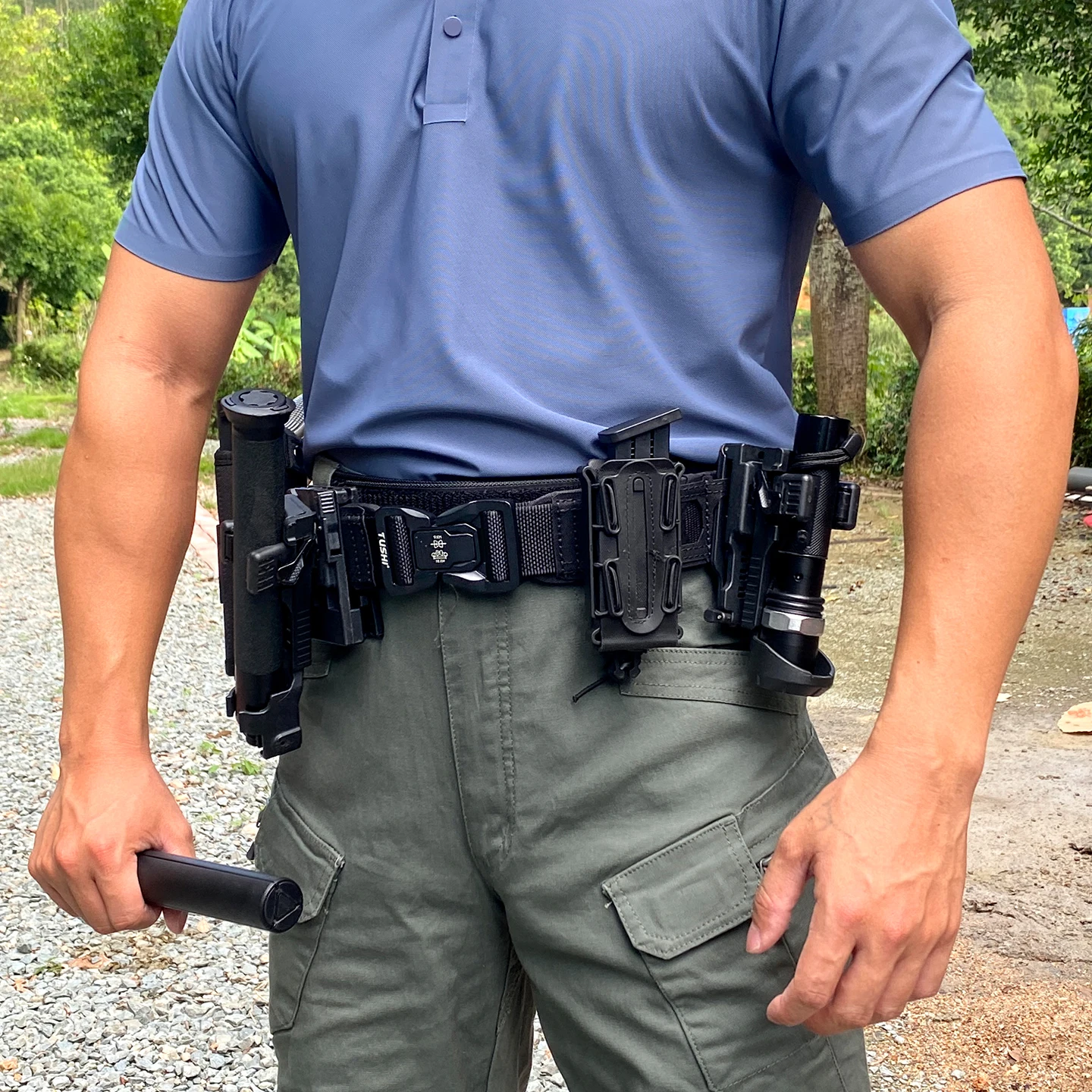 TUSHI New Tactical MOLLE Combat Military Belt Equipped With Inner Belt and Inner Non-Slip Pad 2-in-1 Quick-Release System Belt