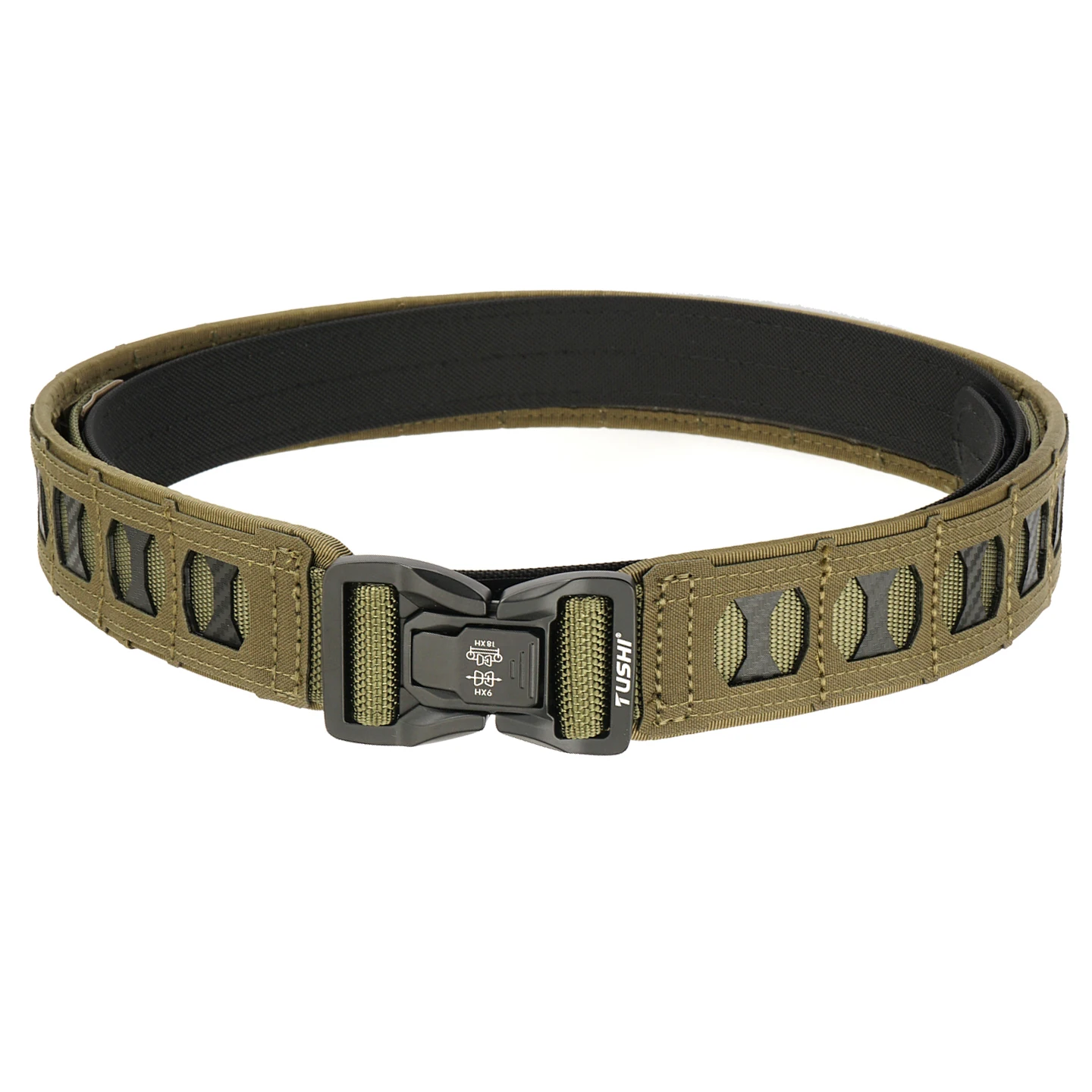 TUSHI New Tactical MOLLE Combat Military Belt Equipped With Inner Belt and Inner Non-Slip Pad 2-in-1 Quick-Release System Belt