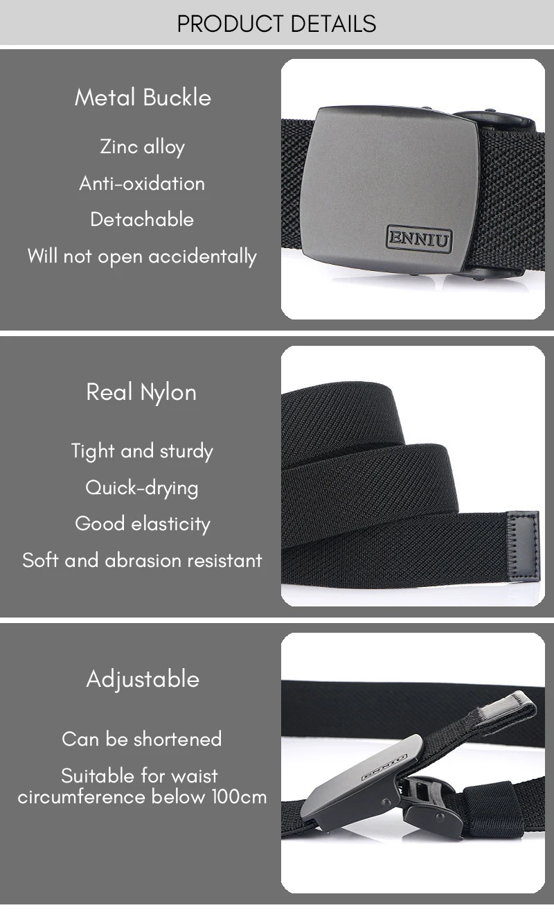 KOLBER Matte Black Elastic Belt for Men Women Alloy Buckle Strong Fiber 95cm-120cm Stretch Belt Male Trousers Working Girdles
