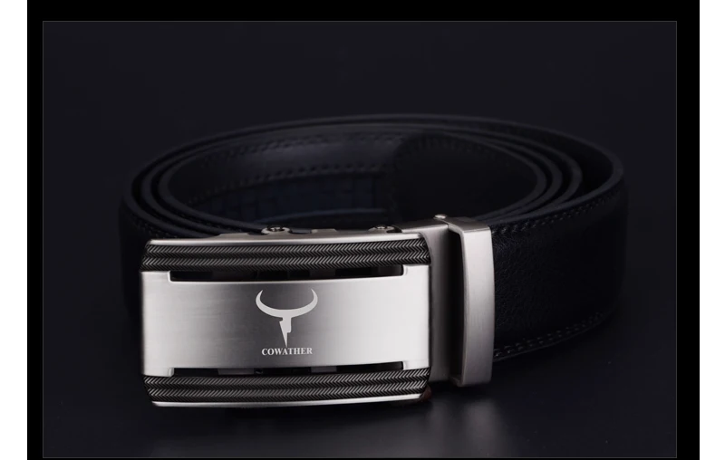 COWATHER 2021 new 100% cow genuine leather belts for men high quality alloy automatic buckle belt cinto masculino original