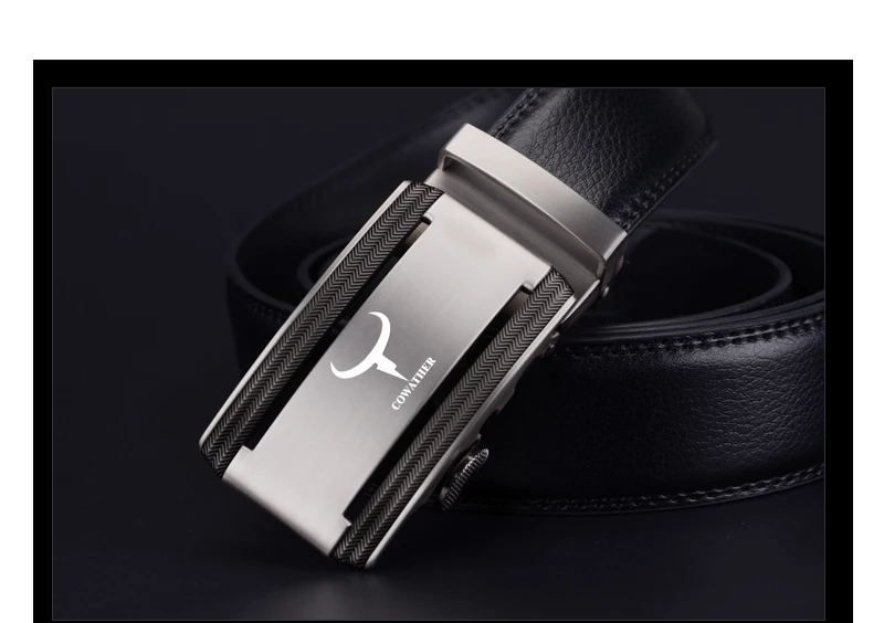 COWATHER 2021 new 100% cow genuine leather belts for men high quality alloy automatic buckle belt cinto masculino original