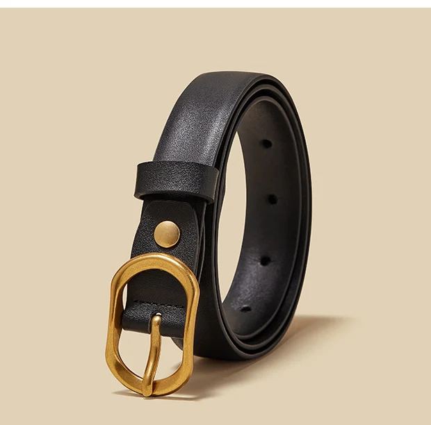 FOXER Women Buckle Thin Belt For Jeans Dress High Quality PU Leather Lady Luxury Design Brand Korean Adjustable Denim Retro Belt
