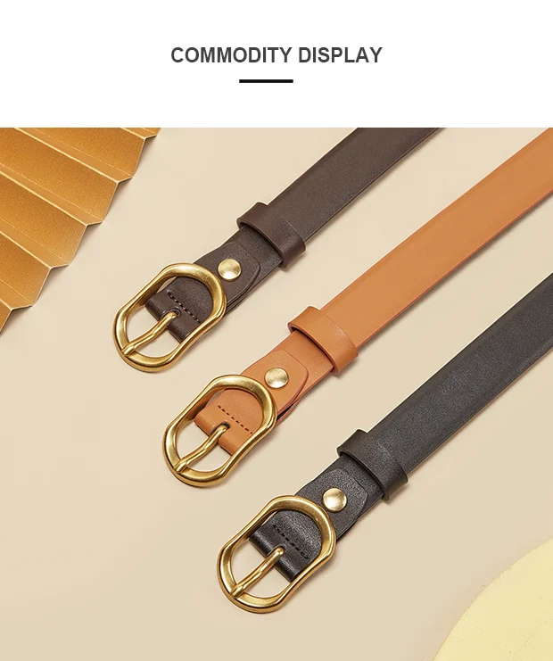 FOXER Women Buckle Thin Belt For Jeans Dress High Quality PU Leather Lady Luxury Design Brand Korean Adjustable Denim Retro Belt