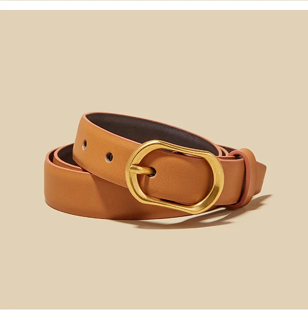 FOXER Women Buckle Thin Belt For Jeans Dress High Quality PU Leather Lady Luxury Design Brand Korean Adjustable Denim Retro Belt