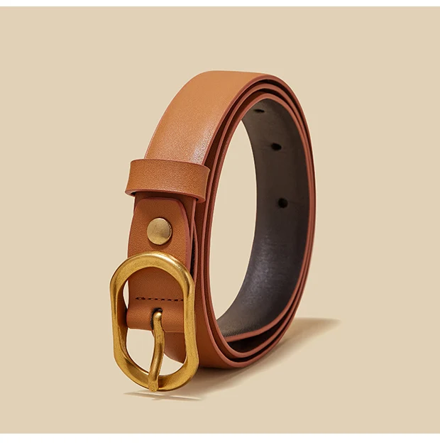FOXER Women Buckle Thin Belt For Jeans Dress High Quality PU Leather Lady Luxury Design Brand Korean Adjustable Denim Retro Belt